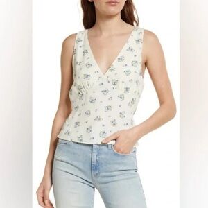 Reformation Vireo Floral Cream Top in Blaire M